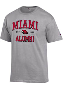 Champion Miami RedHawks Grey Est Alumni Jersey Short Sleeve T Shirt