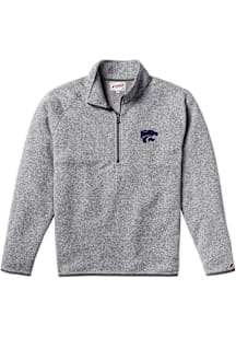 K-State Wildcats Mens Grey Saranac Long Sleeve Qtr Zip Pullover