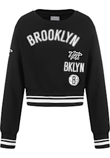 Pro Standard Brooklyn Nets Girls Black Retro Classics Long Sleeve Sweatshirt