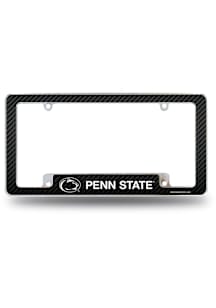 Penn State Nittany Lions Carbon Fiber All Over Chrome License Plate Frame - Black