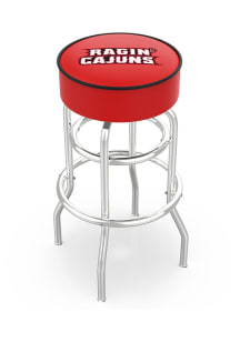 Louisiana Ragin' Cajuns Double-Ring Swivel Pub Stool - Black