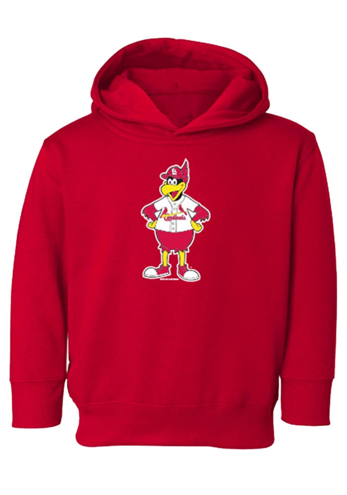 Fredbird Soft As A Grape St Louis Cardinals Toddler Red Toddler Fred Bird Long Sleeve Hooded Sweatshirt