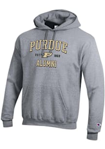 Champion Purdue Boilermakers Mens Grey Est Alumni Powerblend Long Sleeve Hoodie