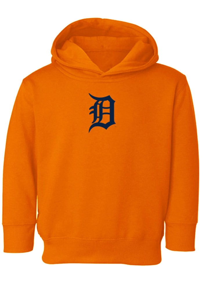 Detroit Tigers Toddler Orange Toddler Cap Logo Long Sleeve Hooded Sweatshirt