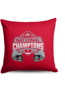 Red Buckeyes 2024 Football National Champions Stance Throw 18X18 Pillow