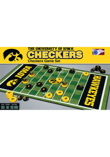 Black Iowa Hawkeyes Checkers Game