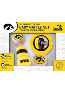 Wood Iowa Hawkeyes Baby Rattle - Black