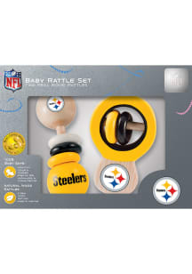 Pittsburgh Steelers Wood Baby Rattle