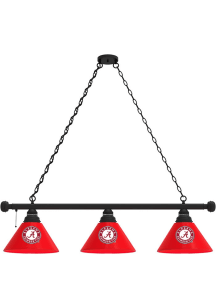 Alabama Crimson Tide Script 3 Shade Black Billiard Lamp