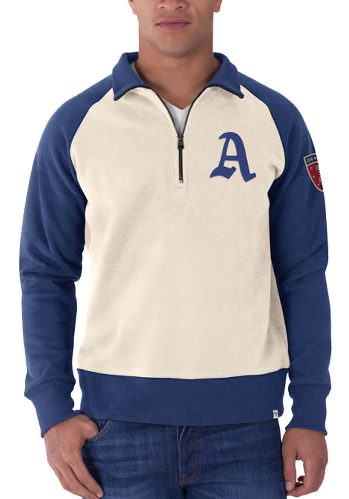 47 Philadelphia Athletics Mens White 1941 Long Sleeve 1/4 Zip Fashion Pullover