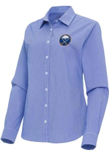 Antigua Buffalo Sabres Womens Porter Long Sleeve Navy Blue Dress Shirt