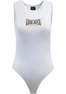 Womens Drexel Dragons White Hype and Vice Contouring Bodysuit Tank Top