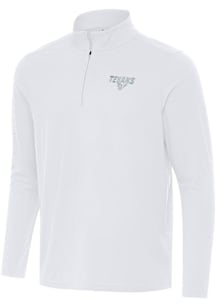 Antigua Houston Texans Mens White Intent Long Sleeve Qtr Zip Pullover