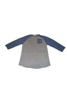 Detroit Tigers Grey Uncle Charlie Henley Long Sleeve Fashion T Shirt