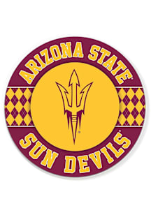 Arizona State Sun Devils Argyle Car Coaster - Maroon