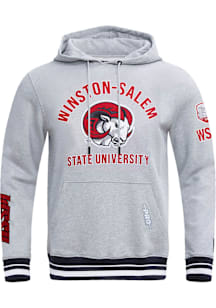 Pro Standard Winston-Salem State University Mens Grey Stacked Logo Fashion Hood