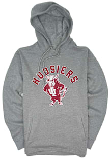 Indiana Hoosiers Mens Grey Vault Mascot Long Sleeve Hoodie