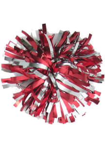 Maroon And Silver Metallic Wrist Pom Pom