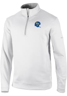 Mens Pitt Panthers White Columbia Vault Heat Seal Omni Wick Wickhams Hills Qtr Zip Pullover