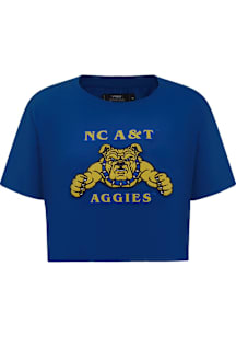 Pro Standard North Carolina A&T State University Womens Blue Classic Short Sleeve T-Shirt