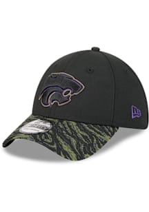New Era K-State Wildcats Mens Black DL Tiger Stripe 39THIRTY Flex Hat