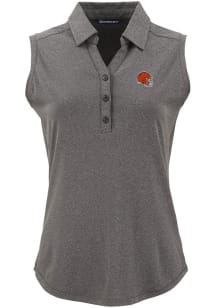 Cutter and Buck Cleveland Browns Womens Black Helmet Forge Eco Polo Shirt