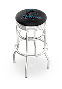 Miami Marlins Double-Ring Swivel Chrome Pub Stool - Silver