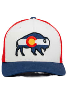 Colorado State Flag Buffalo WF X08 Adjustable Hat - White