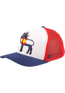 Colorado State Flag Moose WF X08 Adjustable Hat - White