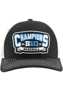 UCLA Bruins Black 2025 Big Ten Baseball Champs LR Dakota Trucker Adjustable Hat