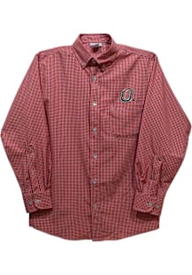 Vive La Fete UNO Mavericks Toddler Red Gingham Long Sleeve Polo