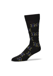 Michigan Wolverines Allover Logo Mens Dress Socks
