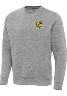 Antigua New Mexico United Mens Grey Victory Long Sleeve Crew Sweatshirt