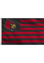 Louisville Cardinals 3x5 Black Silk Screen Grommet Flag