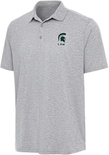 Antigua Michigan State Spartans Mens Grey Par 3 Law Short Sleeve Polo