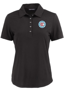 Cutter and Buck Chicago Fire Womens Black Coastline Eco Short Sleeve Polo Shirt