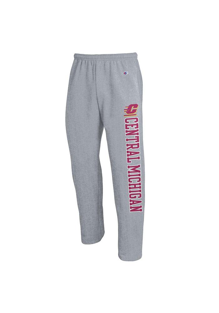 CMU Chippewas Chippewas Champion Grey Open Bottom Sweatpants