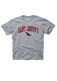 Saint Josephs Hawks Youth Grey Arch Short Sleeve T-Shirt