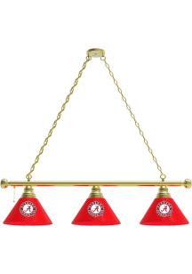 Alabama Crimson Tide Script 3 Shade Gold Billiard Lamp