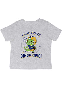 Vive La Fete Kent State Golden Flashes Infant Dino-Riffic Short Sleeve T-Shirt Grey
