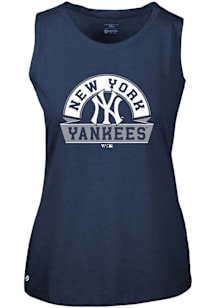 Levelwear New York Yankees Womens Navy Blue Macy Banner Arch Tank Top