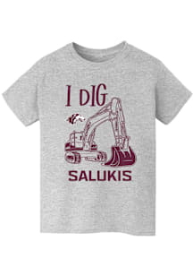 Vive La Fete Southern Illinois Salukis Youth Grey Excavator Short Sleeve T-Shirt