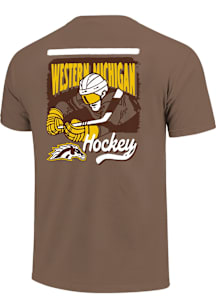 Western Michigan Broncos Brown Reverse Bridge Hockey Poster Short Sleeve T Shirt