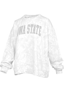 Pressbox Iowa State Cyclones Womens White Camo Crew Sweatshirt