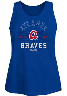 New Era Atlanta Braves Womens Navy Blue Brushed Tank Top