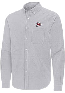 Antigua Kansas City Chiefs Mens Grey Porter Long Sleeve Dress Shirt