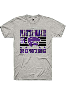 Sienna Pargiter-Walker K-State Wildcats Ash NIL Striped Short Sleeve Player T Shirt