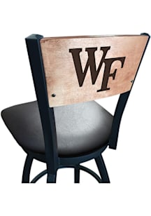 Wake Forest Demon Deacons Vinyl Seat Maple Back Swivel Pub Stool - Black