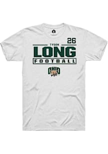 Tyson Long Ohio Bobcats White NIL Stacked Box Short Sleeve Player T Shirt