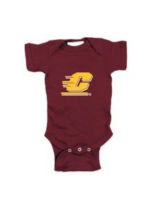 Central Michigan Chippewas Baby Maroon Logo Short Sleeve One Piece